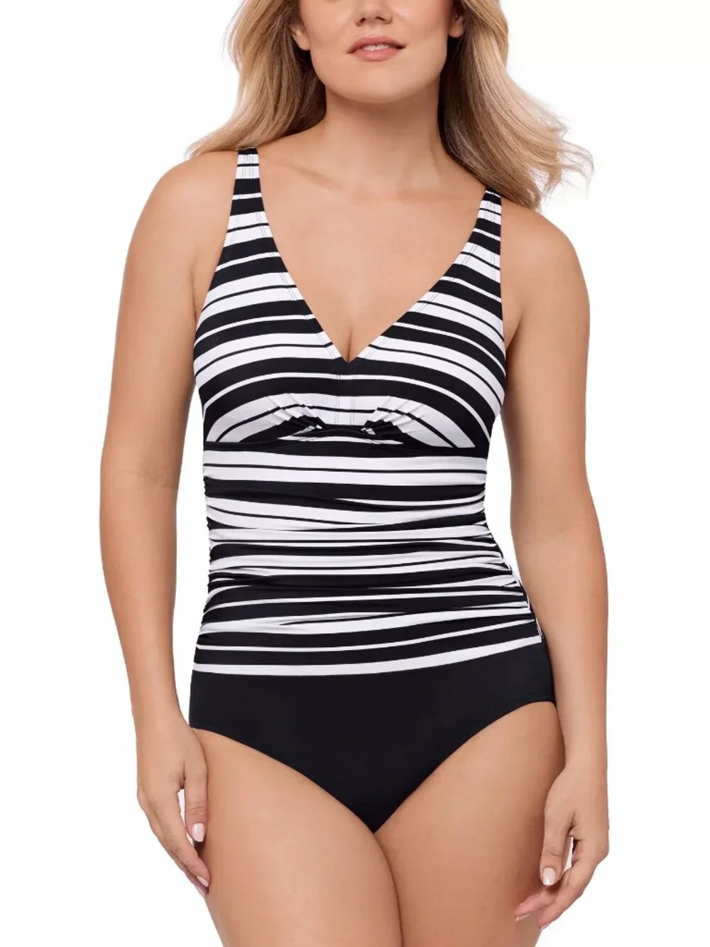 Swim Solutions Striped Tummy Control One Piece Swimsuit Size 18 NWT - Picture 4 of 4